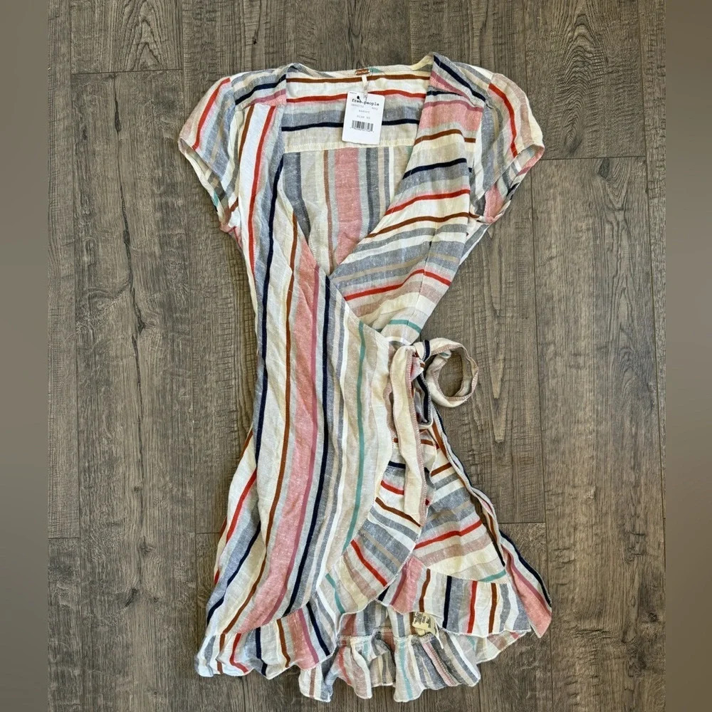 Free People Wrap It Up Dress- Beige - Picture 3 of 5